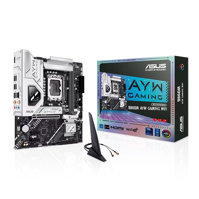 MBASB860MAYWGWF_1773673679 Motherboard ASUS B860M AYW GAMING WIFI, Chipset Intel B860, LGA 1851, HDMI, mATX - Imagen 1