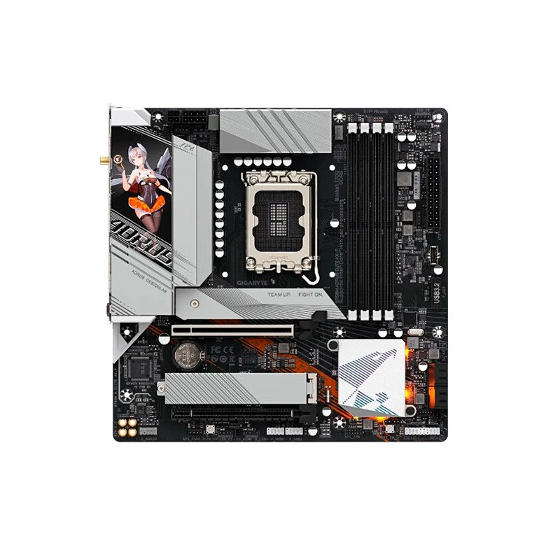 MBGBB760MAEAXFU_1766415445 Motherboard Gigabyte B760M AORUS ELITE AX, Chipset Intel B760, LGA1700, mATX - Imagen 1