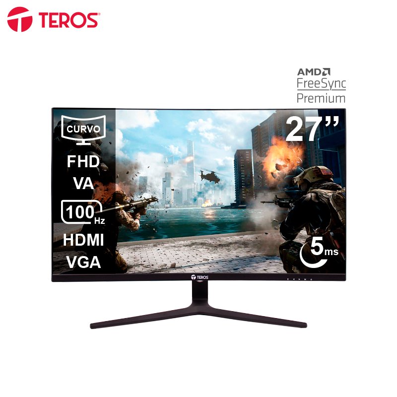 MON27CTE2731S_1768258827 Monitor Curvo TEROS TE-2731S, 27” FHD VA, 100HZ, 5ms, HDMI, VGA - Imagen 1