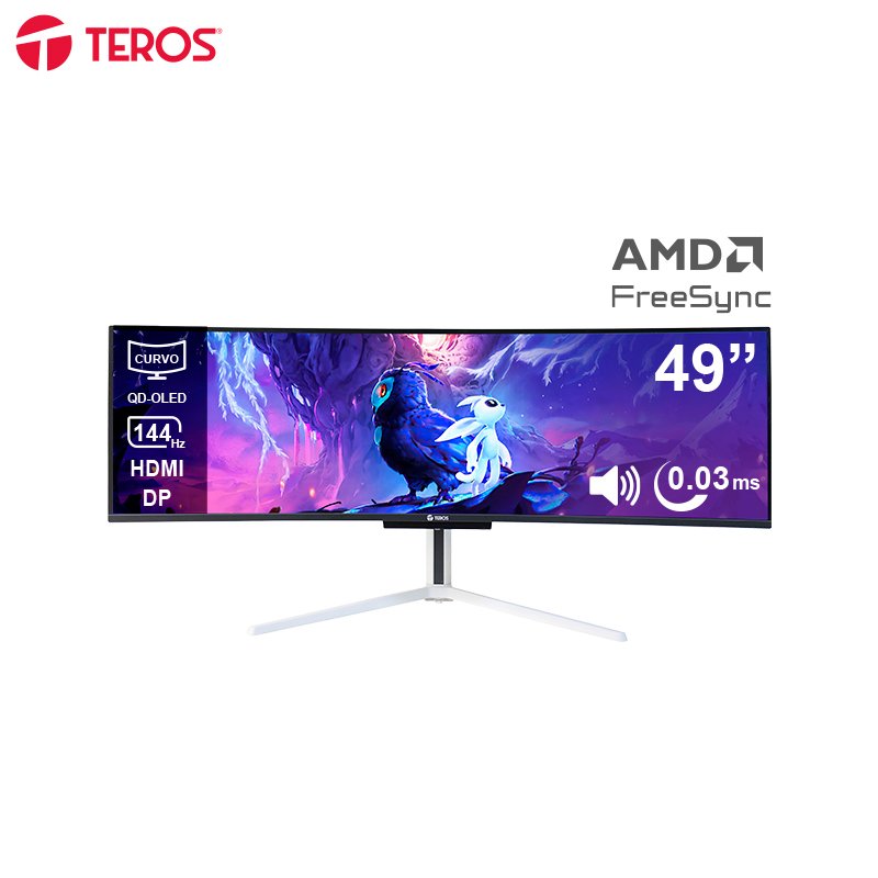MON49CTE4920G_1767112222 Monitor Curvo Gaming TEROS TE-4920G, 49” QD-OLED, 144Hz HDMI, DP, Audio Out, Parlantes - Imagen 1