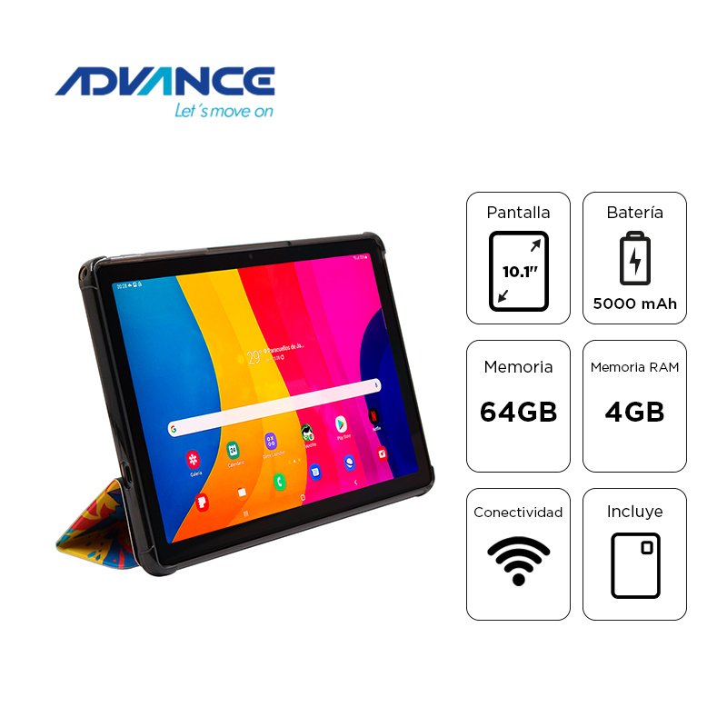 TBADVSP3703SL_1766007057 Tablet Advance SmartPad SP3703 WiFi 10.1” WXGA IPS A333 1.75GHz 4GB 64GB Android 15 gris - Imagen 1