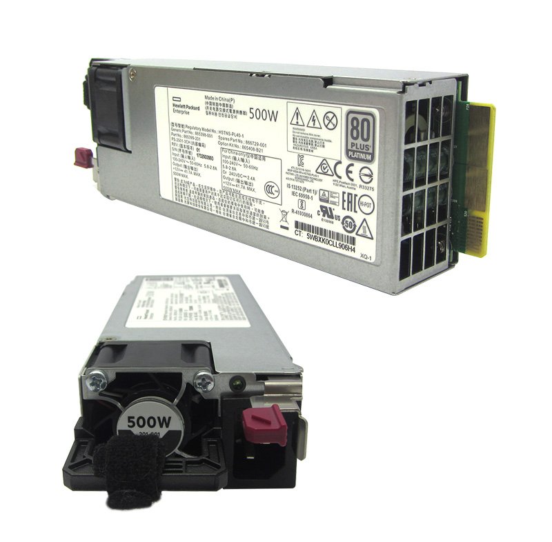 acchp865408b21 Fuente de alimentación HPE 865408-B21, 500W, 100V - 240VAC, 80 Plus Platinum, Hot-Plug. - Imagen 1