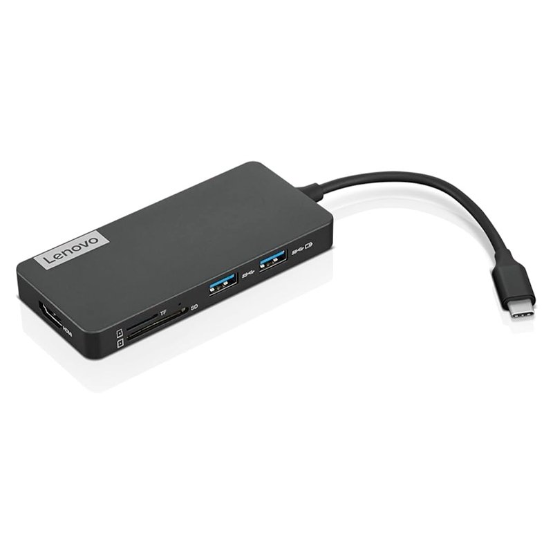 Concentrador de puertos (Hub) Lenovo USB-C, 7-in-1, Color Iron Grey (Gris Hierro)