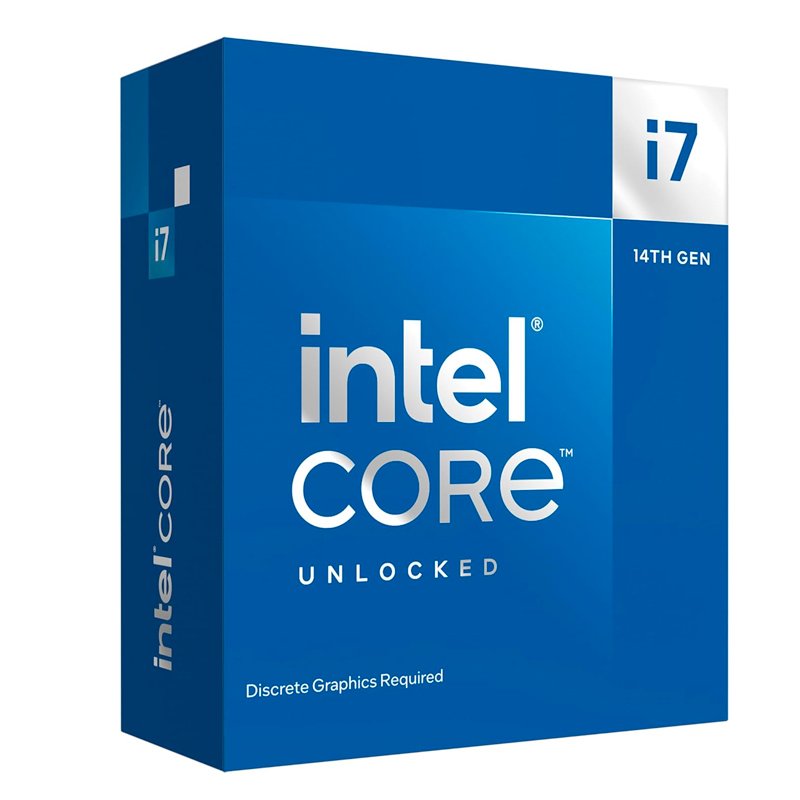 cpili714700kf Procesador Intel Core i7-14700KF 3.40/5.60GHz, 33 MB Intel Smart Caché, LGA1700, 125W/253W - Imagen 1
