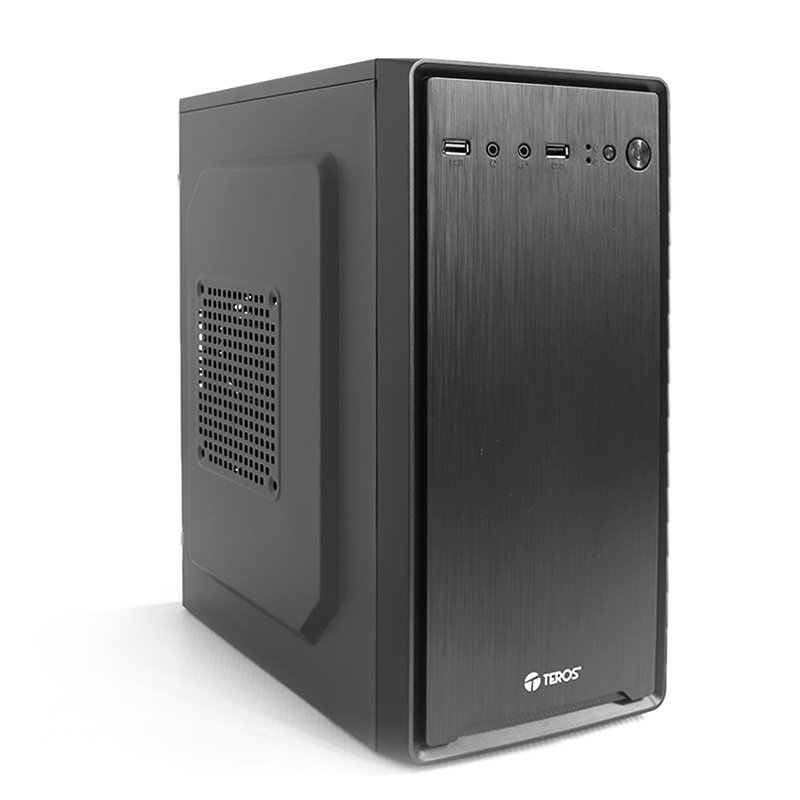 csm25bkte1029s Case TEROS TE-1029S, Mini Tower, 250 W, USB 3.0 / 2.0, audio HD, negro - Imagen 1