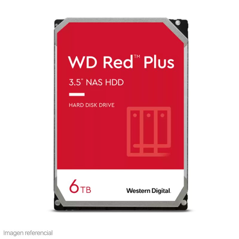 hdiwd60efpx Disco duro Western Digital Red Plus WD60EFPX, 6TB, SATA, 5400rpm, 3.5”, Cache 256MB - Imagen 1