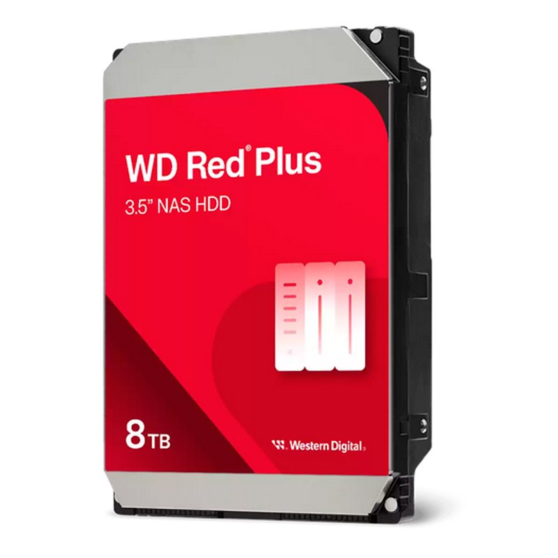 Disco Duro Western Digital Red Plus NAS, WD80EFPX 8TB SATA 6Gb/s 5640RPM 3.5” 256MB Caché