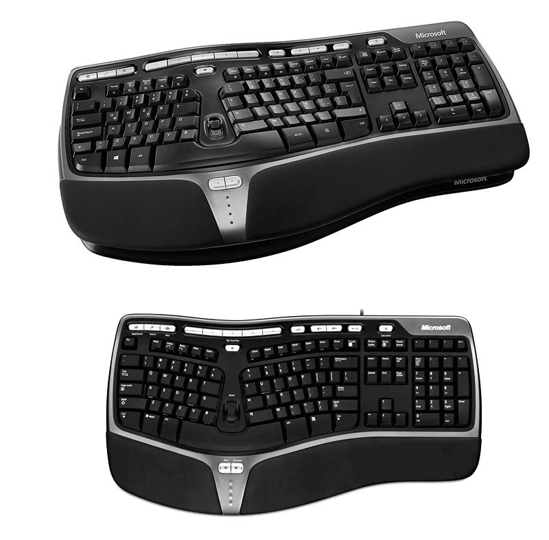 Teclado Microsoft Natural Ergonomic 4000, USB, Español, Negro, Multimedia.