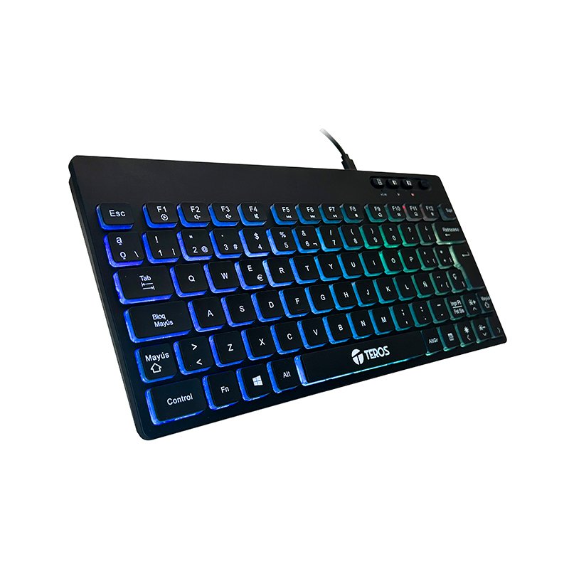 kbwbkte4066g Teclado inalambrico TEROS TE-4066G, multimedia, con iluminación RGB backlit - Imagen 1