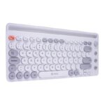 Teclado inalámbrico TEROS TE-4070S, 2.4 GHz, bluetooth 3.0 / 5.2, 80 teclas, blanco