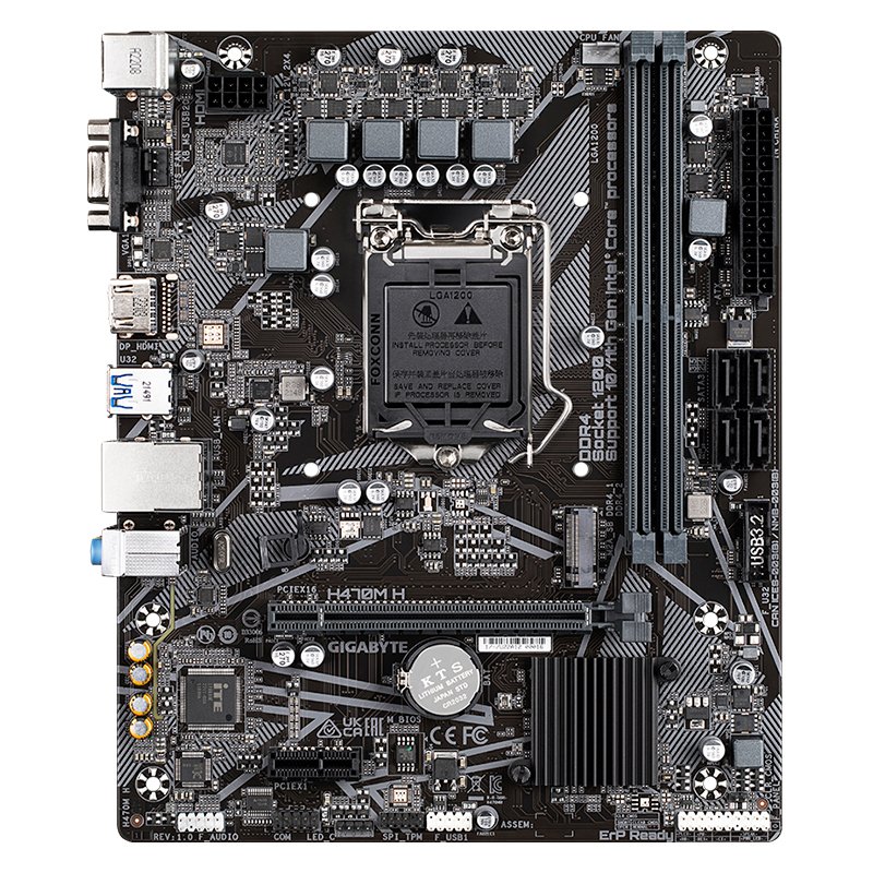 mbgbh470mh Motherboard Gigabyte H470M H (rev. 1.0), Chipset Intel H470, LGA1200, mATX - Imagen 1