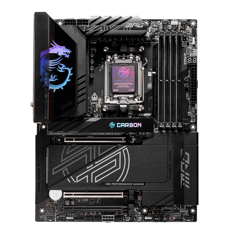 mbmsx870ecarbwf Motherboard MSI MPG X870E CARBON WIFI, Chipset AMD X870E, Socket AMD AM5, ATX - Imagen 1