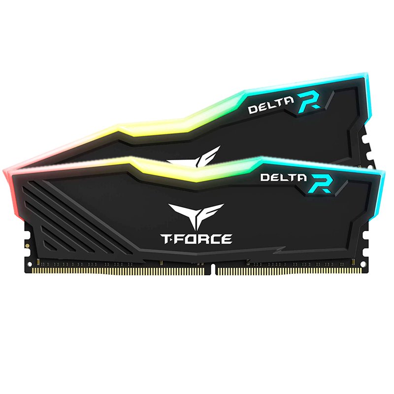 me16gtf3600hcd2 Memoria TEAMGROUP T-FORCE DELTA RGB 16GB (2 x 8GB) DDR4-3600MHz, CL18, 1.35V, RGB, Negro - Imagen 1