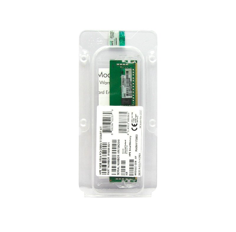Memoria HPE 815098-B21, 16GB, DDR4, 2666 MHz, PC4-21300, RDIMM, 1.2V