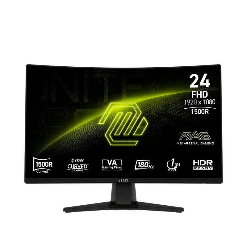 mo24msmag242c Monitor MSI MAG 242C Curvo (1500R) 23.6, FHD VA, HDMI / DP / Headphone-Out - Imagen 1