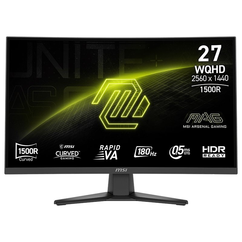 Monitor Curvo MSI MAG 275CQF E18, 27” WQHD Rapid VA, 180Hz, HDMI x2/DP x1/Headphone-out x1