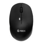 Mouse óptico inalámbrico Teros TE5074N, color Negro, 1600 dpi, receptor USB.