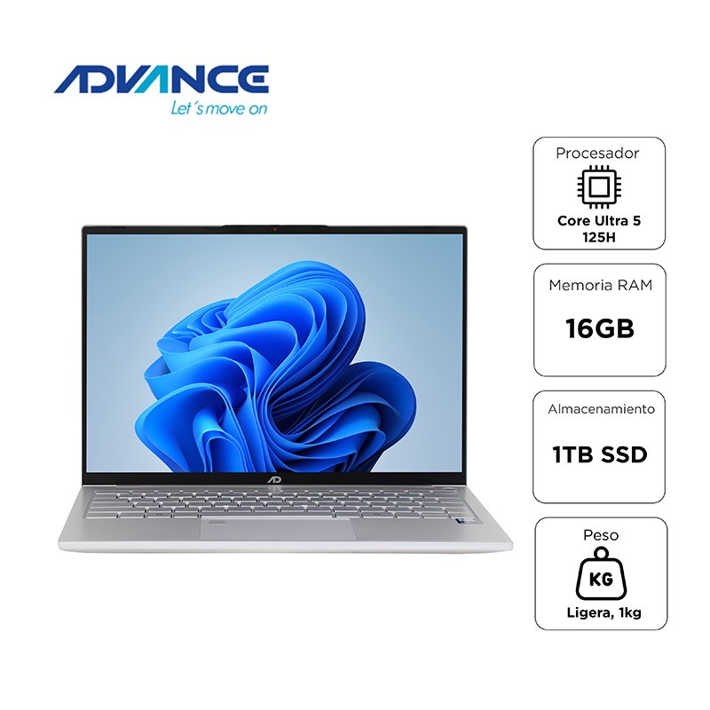 nbadvnv7050sl Notebook Advance NV7050 14” WUXGA IPS Core Ultra 5 125H 4.5GHz 16GB LPDDR5-6400 - Imagen 1