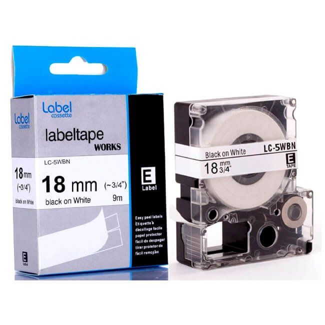 Cinta Epson LC-5WBN9 original Negro sobre Blanco