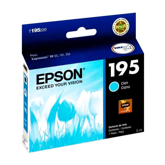 Tinta Epson T195220 original T1952 Cian