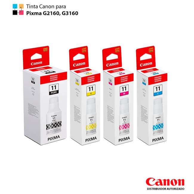 Tinta Canon G3160, G2160 Negro y Colores