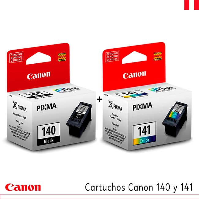 cartuchos canon 140 y 141 ▷ Cartuchos Canon 140 y 141 【 Negro y Tricolor 】 Original - Imagen 1