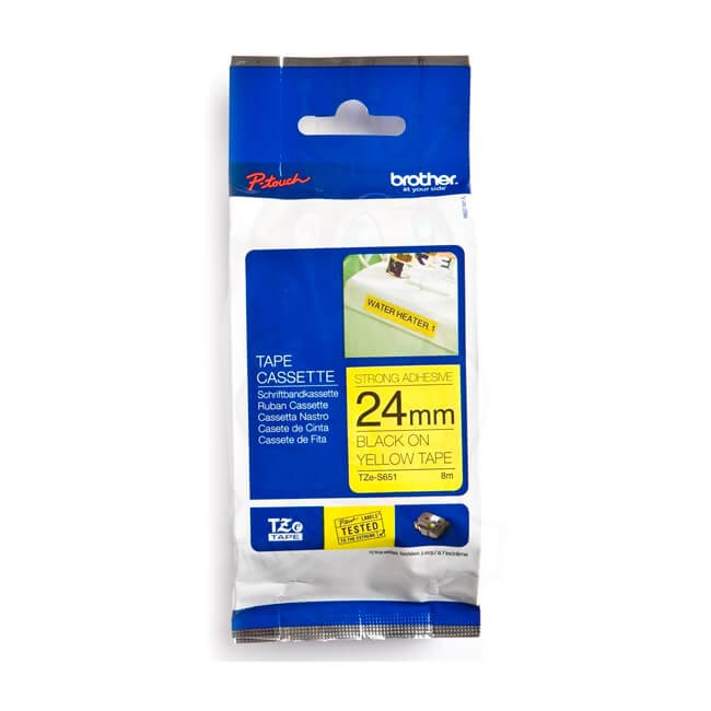 Cinta Brother TZE-S651 Negro sobre Yellow