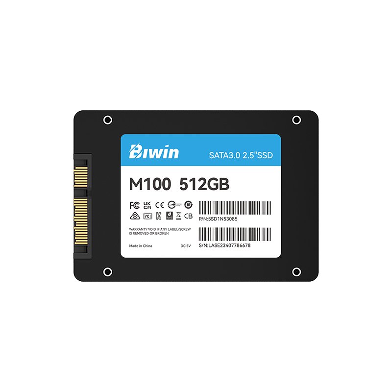 ssd512gbwm100 Unidad en estado solido Biwin M100, 512GB, SATA 6Gb/s, 2.5” - Imagen 1