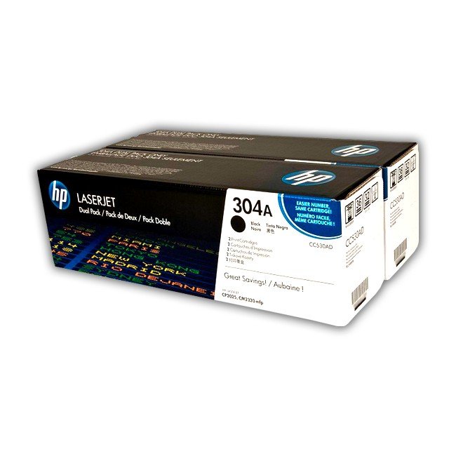 Toner HP CC530AD Negro 304AD Double Pack Original