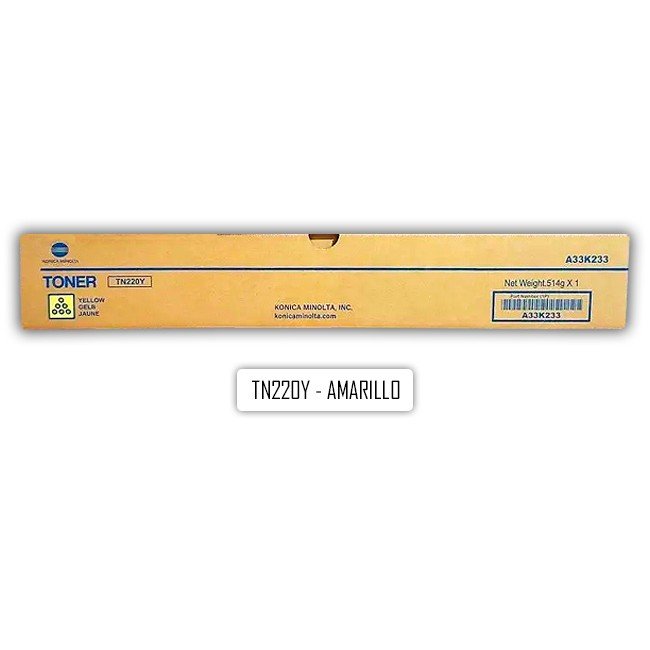 ▷Toner Konica Minolta TN220Y Amarillo 【A33K233】 Original