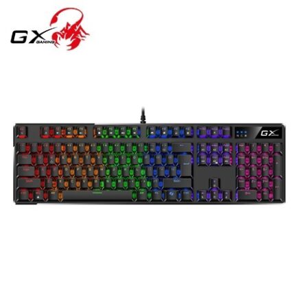 TECLADO GENIUS GX SCORPION K12 GAMING RGB LED MECHANICAL USB AI BROWN SWITCH BLACK (31310057401)