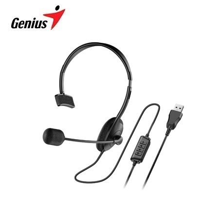 AUDIFONO C/MICROF. GENIUS HS-100U MONO USB-A BLACK (31710027400) AUDIFONO C/MICROF. GENIUS HS-100U MONO USB-A BLACK (31710027400)
