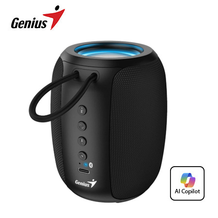 PARLANTE GENIUS SP-915BT BLUETOOTH 5W 6H MIC AI COPILOT RGB BLACK (31730052400)