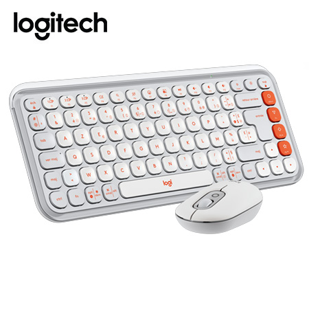 TECLADO LOGITECH + MOUSE POP ICON BLUETOOTH/WIRELESS SP / COPILOT/ WHITE (920-013055)