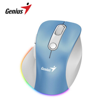 MOUSE GENIUS RECARGABLE DUAL WIRELESS/BT ERGO 9000S PRO 6-BOT SILENT RGB LIGHT BLUE (31030039401)