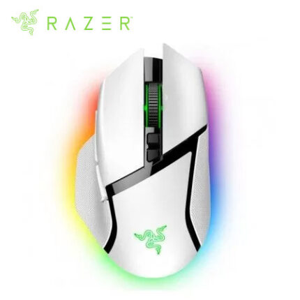 MOUSE RAZER BASILISK V3 PRO 35K DPI MULTI-DISPOSITIVO 210H WIRELESS / BT / USB-A SWITCH OPTICO 90M 13 ZONAS CHROMA WHITE (RZ01-05240200-R3U1)