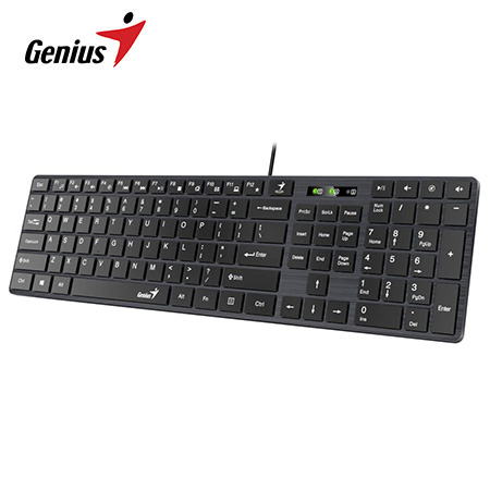 TECLADO GENIUS SMART SLIMSTAR 126 AI COPILOT USB MULTIMEDIA SP BLACK (31310017401)